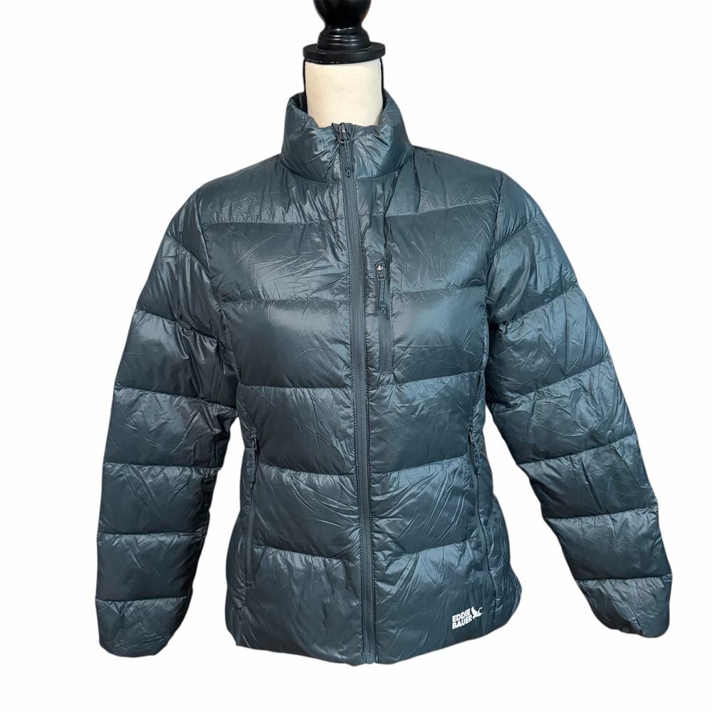 Eddie Bauer Women's Blue Green Packable Puffer Jacket Sz S Down 650 Winter Snow